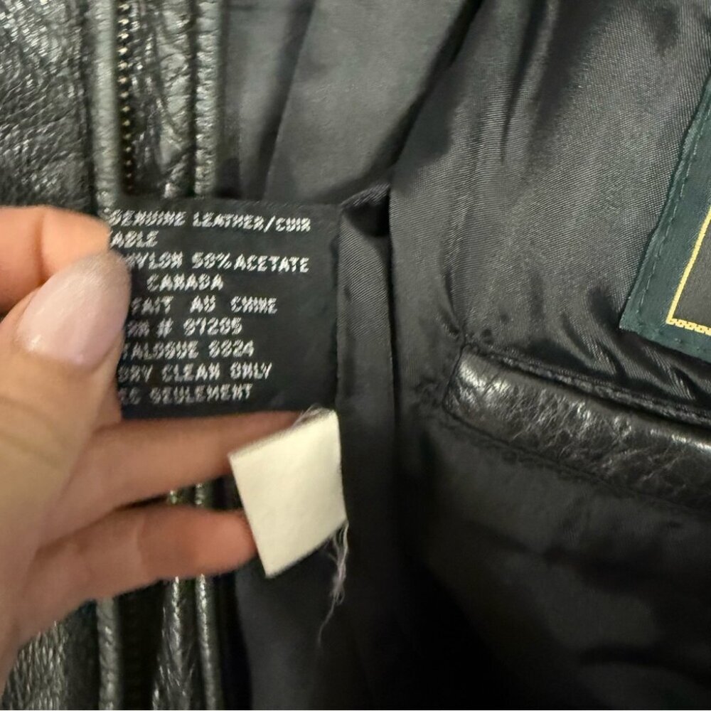 Danier Black Genuine Leather Zip Jacket Canada Classic Moto Style Outerwear - Picture 14 of 16